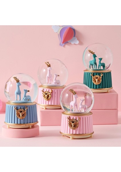 Pembe-Geyikli Orta Boy Işıklı Müzikli Kar Küresi ve Lotus Çiçeği Kolye fiyatları