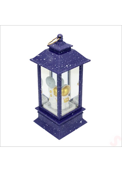 Uçuşan Simli,12,5cm x 5cm LED Işıklı Astronot Fener Küre - A