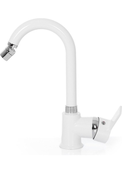 Beyaz Kısa Borulu Lavabo Bataryası Oynar Perlatörlü fiyatları