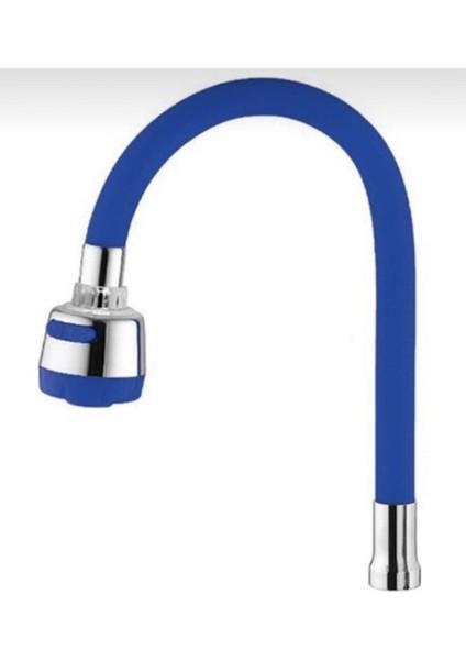 Oynar Başlıklı Spiral Renkli Kubar Lavabo, Mutfak Esnek Musluk Mavi