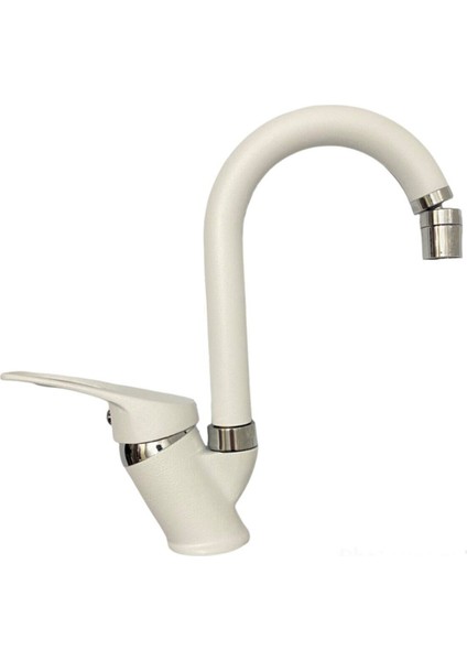 Beyaz Krom Oynar Başlıklı Banyo Lavabo Bataryası Çeşmesi Musluğu Çift Su Girişli fiyatları