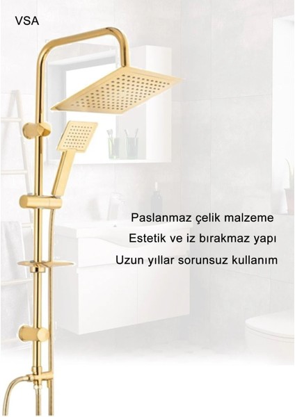 Altın Robot Yağmurlama Tepe Duş Banyo Lavabo Batarya Musluk Seti Yeni Nesil Duş fırsatları