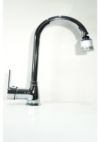 Kireç Önleyici Başlıklı Mutfak Musluğu Bataryası Çeşmesi