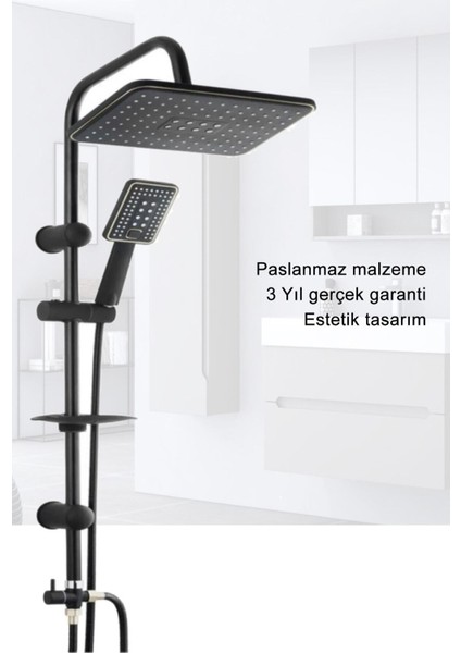 Siyah Robot Yağmurlama Duş Seti Mix Siyah Banyo Lavabo Bataryası Seti fırsatları