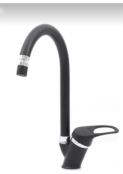 Siyah Mutfak Eviye Bataryası 360 Derece Oynar Başlıklı