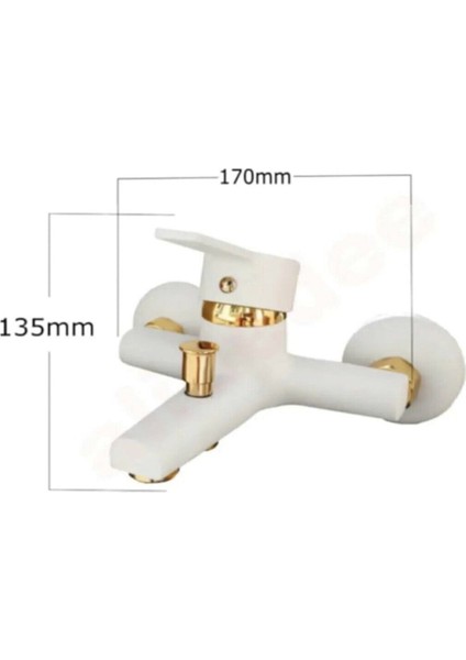 Beyaz Gold Banyo Duş Bataryası Çift Su Girişli Yerli Üretim fiyatları