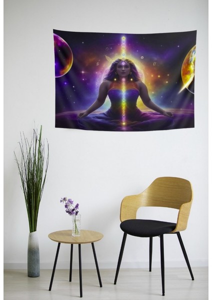 Zodyak Astrolojik Kadın Özel Kadife Duvar Örtüsü Duvar Halısı Tapestry