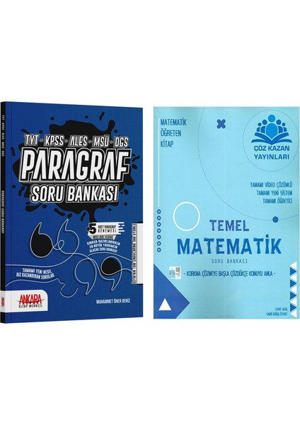 Çöz Kazan Temel Matematik ve Akm Paragraf Soru Bankası Seti 2 Kitap