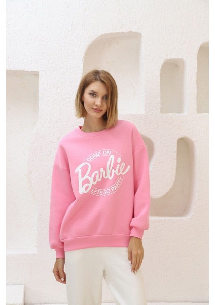 Kadın Pembe Barbie Sweatshirt