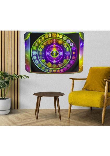 Enerji Çakrası Özel Kadife Duvar Örtüsü Duvar Halısı Tapestry