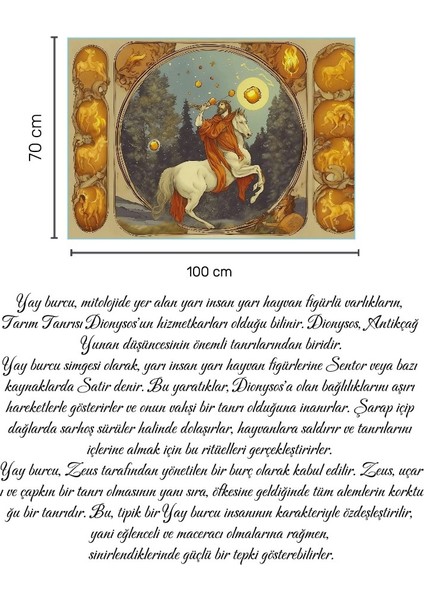 Astroloji Yay Burcu Özel Kadife Duvar Örtüsü Duvar Halısı Tapestry