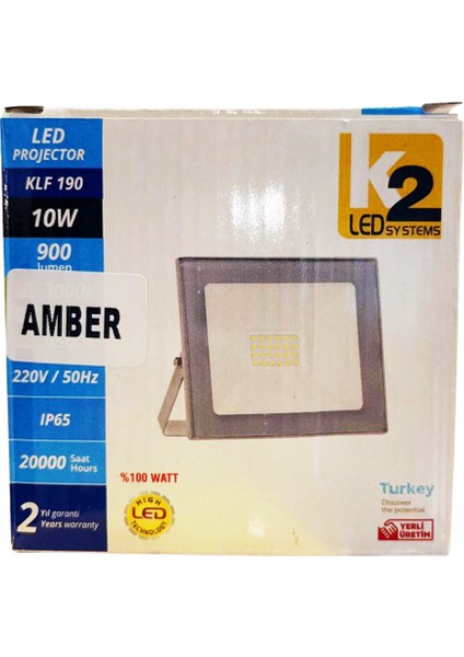 K2 KLF190 LED Projektör 10W Amber