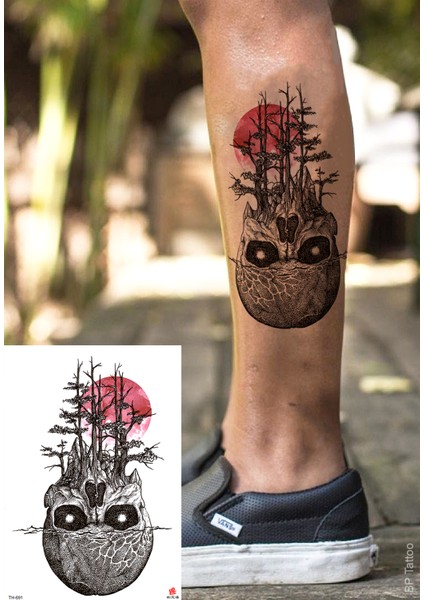Sunken Skull Unisex Geçici Dövme