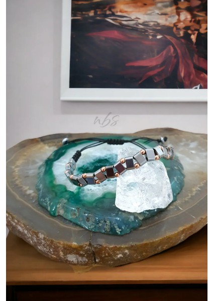 Unisex Doğal Taş Hematit Bileklik fiyatları