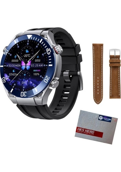 Hk5 Hero Akıllı Saat Amoled Ekran 46MM Chatgpt/gps/nfc Özellikli 2023 Yeni Sürüm Akıllı Saat