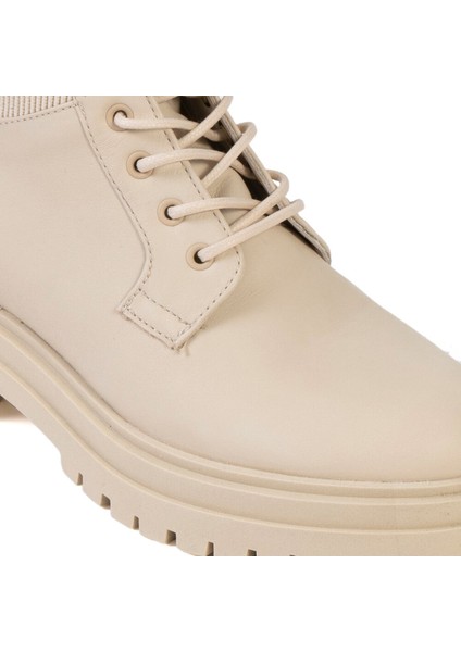 30862 Kadın Ekru Deri Mılıtary Bot modelleri
