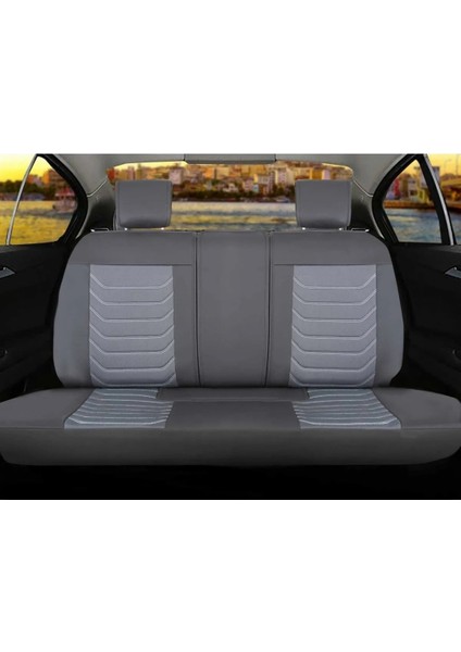 Chevrolet Captiva Uyumlu Ön Arka 5 Li Set Milano Serisi Oto Koltuk Kılıfı Füme Renk