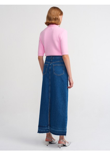 80562 Etek Ucu Izli Comfort Likra Etek-Mavi fiyatları