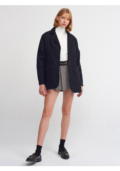 65339 Kruvaze Yaka Siyah Denim Ceket-Siyah modelleri