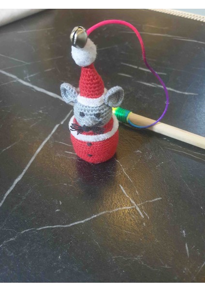 Amigurumi Catnipli Zilli Kedi Oltası Noel Fare