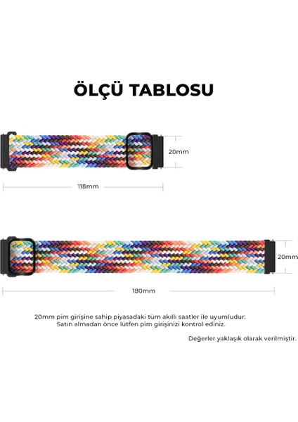 Amazfit Gts 2 Uyumlu Ayarlanabilir Tokalı Örgü Kordon Multin Starlight