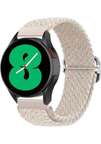 Samsung Galaxy Watch 42MM Uyumlu Ayarlanabilir Tokalı Örgü Kordon Multin Starlight