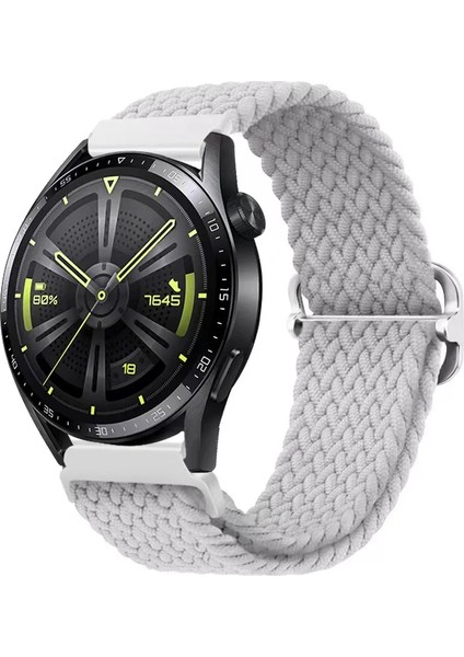 Amazfit Gts 3 Uyumlu Ayarlanabilir Tokalı Örgü Kordon Inci Beyazı