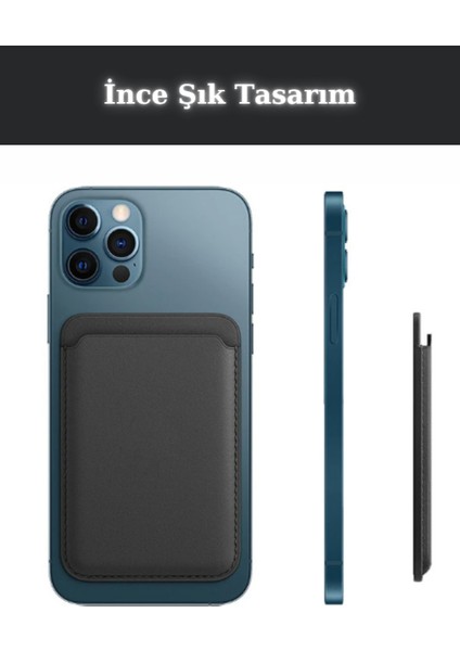 iPhone 12 Serisi ile Uyumlu Magsafe Deri Cüzdan