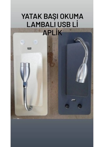 Yatak Başı Aplik - Okuma Lambası ve USB Şarj Üçü Bir Arada fiyatları