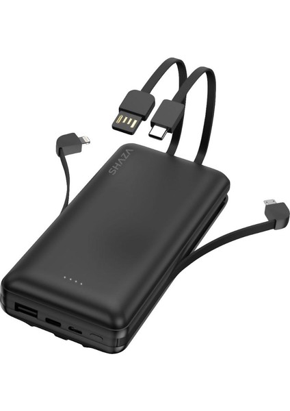 20.000 Mah 4in1 Smart Chip Powerbank Siyah