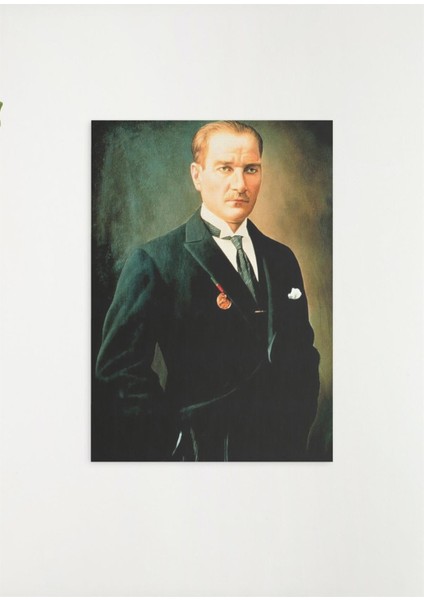 Mustafa Kemal Atatürk Ahşap Retro Vintage Poster 3 Lü Set