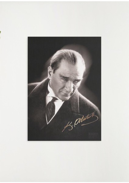 Mustafa Kemal Atatürk Ahşap Retro Vintage Poster 3 Lü Set