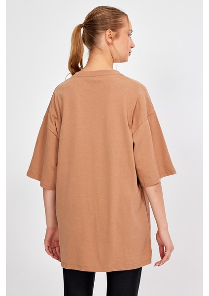 Baskılı Oversize T-Shirt (UN-0046 01)