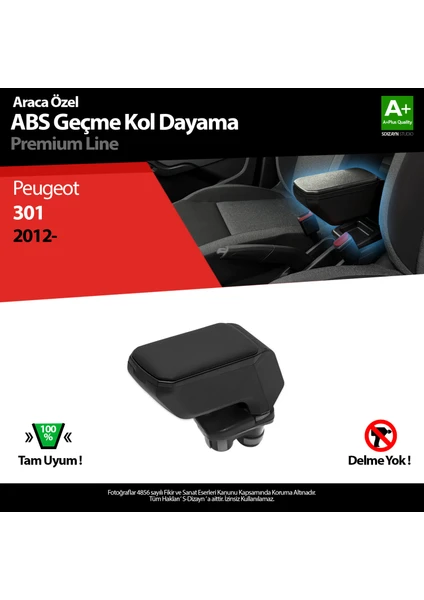 Peugeot 301 Kol Dayama Kolçak Geçmeli ABS Siyah 2012-2017 A+ Kalite