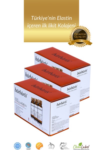 Liquid Collagen Takviye Edici Gıda 50 ml x 10'lu 3 Kutu (1 Aylık Set)