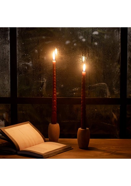 2'li Italyan Burgu Şamdan Mum Koyu Kahve fiyatları