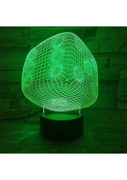 Renkli Zar 3D LED Gece Lambası Yatak Odası Masa Lambası Renk Değiştirme (Yurt Dışından)