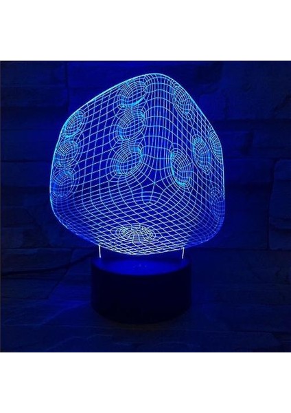 Renkli Zar 3D LED Gece Lambası Yatak Odası Masa Lambası Renk Değiştirme (Yurt Dışından)