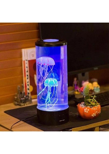 Hipnotik Jellyfish Akvaryum Yedi Renk LED Okyanus Fener Işık Dekorasyon Lambası Yatak Odası Masaüstü Gece Işıkları Için | Masa Lambaları (Yurt Dışından)