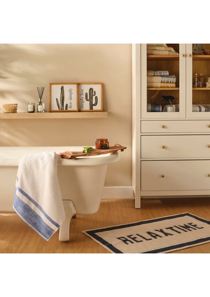 Pamuk Melange Banyo Havlusu Mavi (70X120 Cm) fırsatları