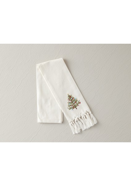 Yılbaşı Fancy Tree Pamuk Kurulama Bezi 30X50 cm Beyaz