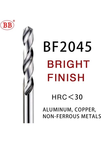 BF2045-PARLAK Kaplama 9,1 Mm, Yuvarlak Bb Katı Karbür Büküm Matkap 5 Mm~11,95 mm Paralel Şaft Genel Saplama Cnc Delme Metal Çelik Demir Delik Iki Ondalık Basamak (Yurt Dışından)
