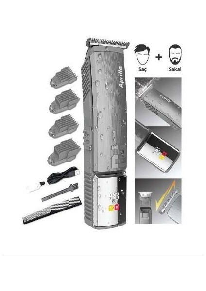 Aprilla Şarjlı Saç Sakal Kesme Makinesi AHC-5045