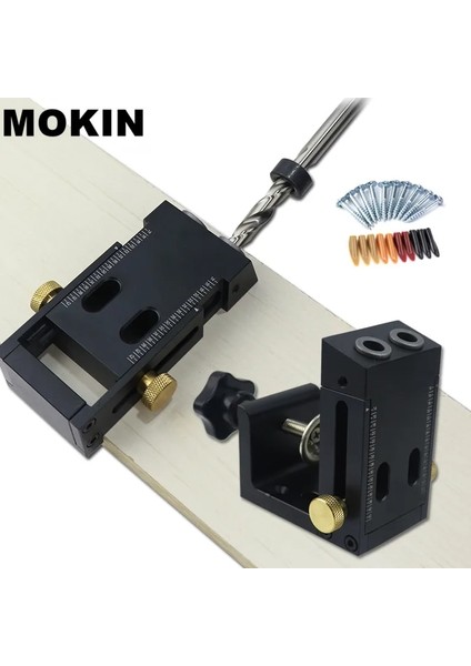 Tip-G Ayarlanabilir Cep Delik Jig Seti 9mm Eğimli Delik Dübel Jig Matkap Kılavuzu 15 Derece Açı Delik Zımba Mobilya Marangozluk Aletleri (Yurt Dışından)