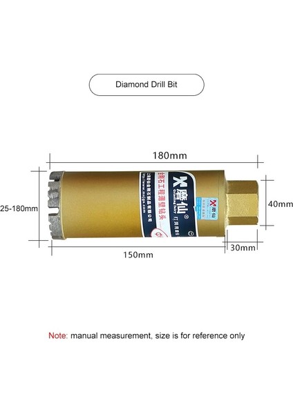 44MM 180MM Mx Elmas Çekirdekli Matkap Ucu 180MM Uzunluk Betonarme Mermer Klima Delik Duvar Kuru M22 Arayüzü (Yurt Dışından) fiyatları