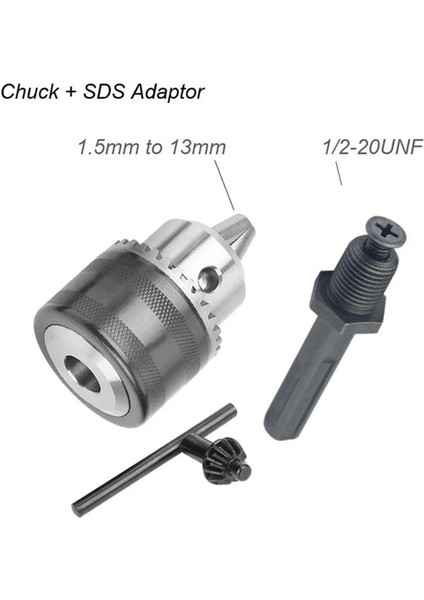Chuck Sds Adaptörü Mini Elektrikli Matkap Aynası 1.5-13MM Montaj B10 Konik Konnektör Çubuk Motorlu Hex Shank Şaft Anahtarı Anahtarı Güç Aracı (Yurt Dışından)