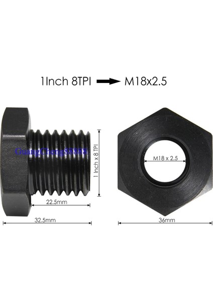 1INX8TPI To M18X2.5 Torna Mesnetli Mili Adaptör Dişi 1"/8tpı M33 X3.5mm M18 -2.5mm Ayna Ekleme Ahşap Torna Ağaç Işleme Aleti Aksesuarları (Yurt Dışından) fırsatları