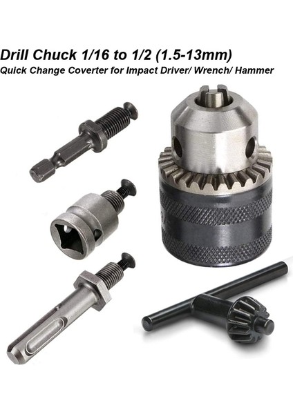 Ayna Adaptörleri Seti 1.5-13MM Dönüştürücü 1/2 "-20UNF Anahtar Matkap Chuck Konu Hızlı Değişim Adaptörü Sds 1/4" Altıgen Darbeli Sürücü Anahtarı Ucu Biyel (Yurt Dışından) fiyatları