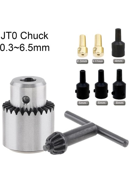 Tüm Set Set Matkap Chuck 0.3-6.5mm Jt0 Mini Matkap Chuck Konik Monteli Mikro Motor Matkap Chuck Chuck Anahtar Torna Tezgahı Aksesuarları (Yurt Dışından)