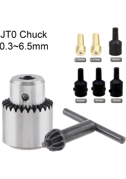 Tüm Set Set Matkap Chuck 0.3-6.5mm Jt0 Mini Matkap Chuck Konik Monteli Mikro Motor Matkap Chuck Chuck Anahtar Torna Tezgahı Aksesuarları (Yurt Dışından)